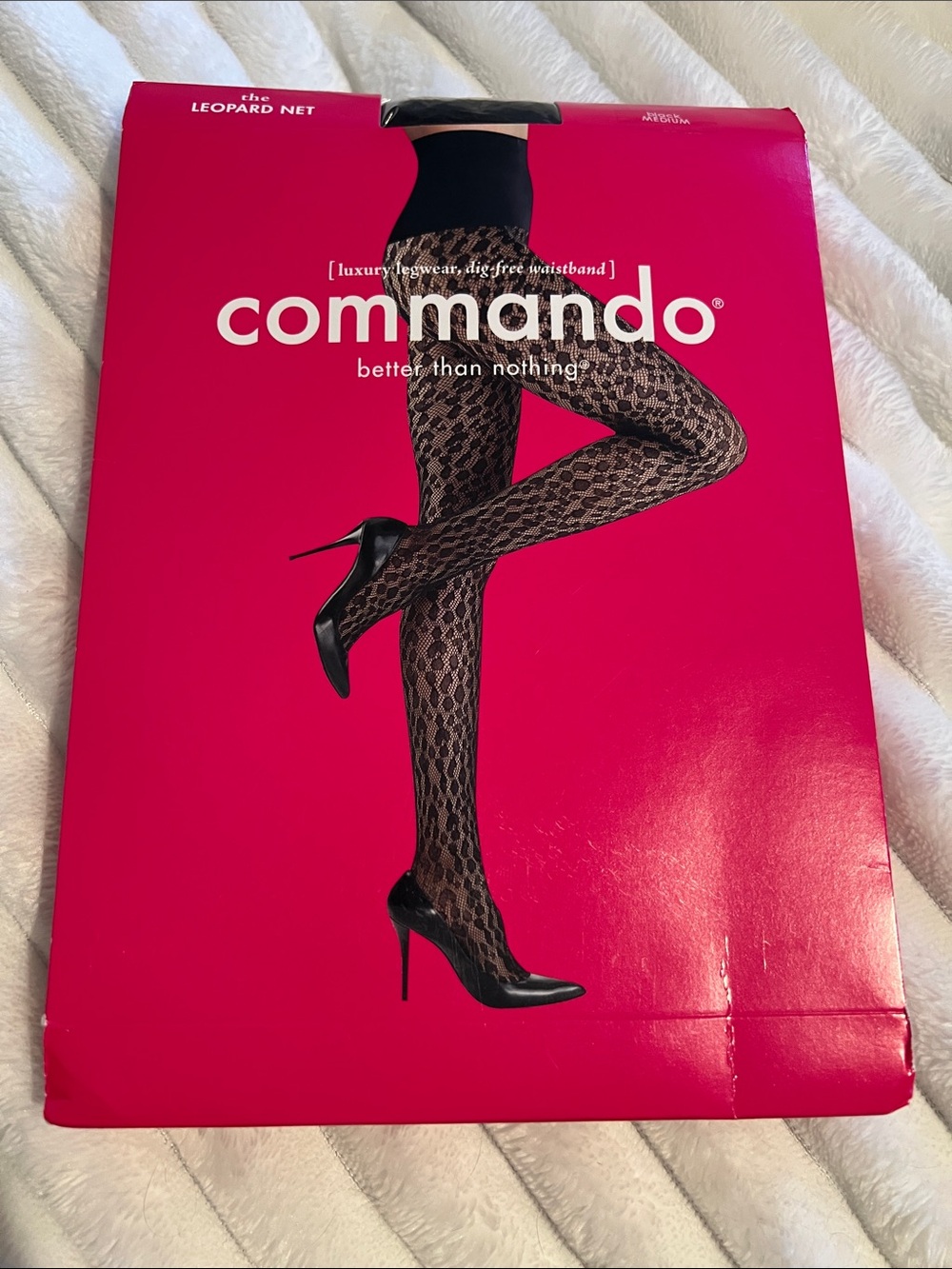 Commando Black Leopard Net Pattern Tights